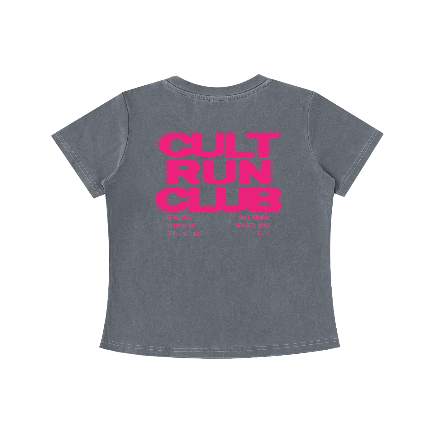 WOMEN'S CULT RUN CLUB- Vintage Wash Slim Fit T-shirt