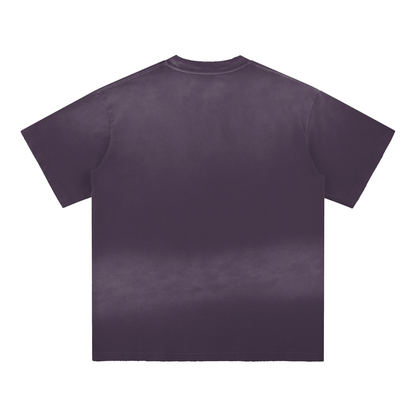 CULT ROCK ON- Sun Fade Hand-Frayed Cotton T-Shirt
