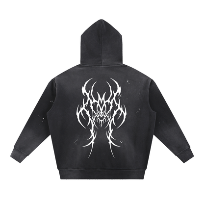 CULT HARDCORE- Unisex, Vintage Washed Frated Hoodie