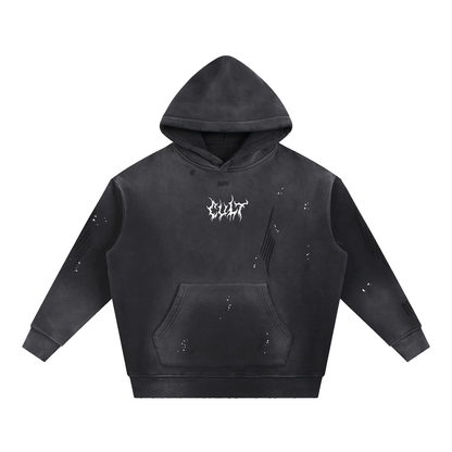 CULT HARDCORE- Unisex, Vintage Washed Frated Hoodie