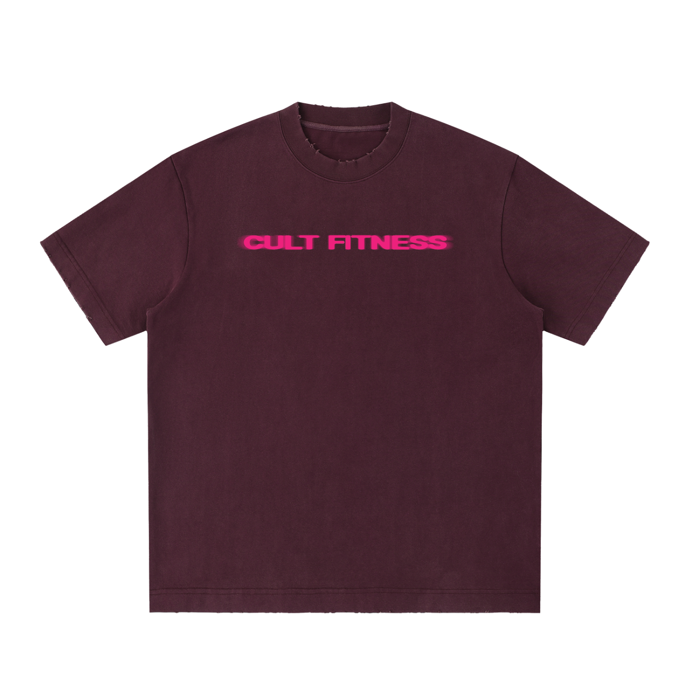 CULT RUN CLUB- Unisex, Heavyweight Vintage Washed Frayed T-Shirt