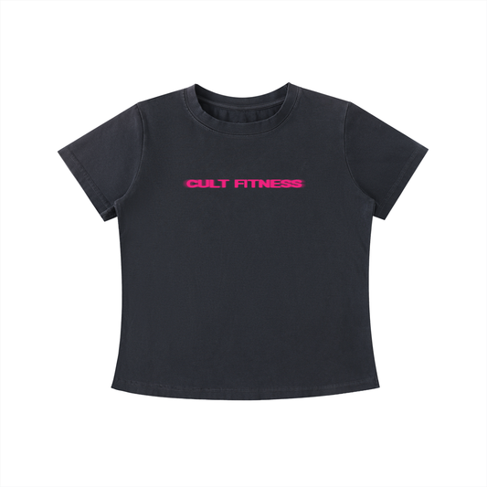 WOMEN'S CULT RUN CLUB- Vintage Wash Slim Fit T-shirt