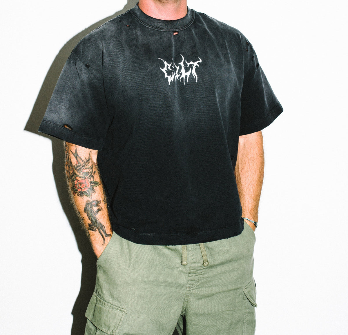 CULT HARDCORE- Unisex, Worn and Frayed T-shirt