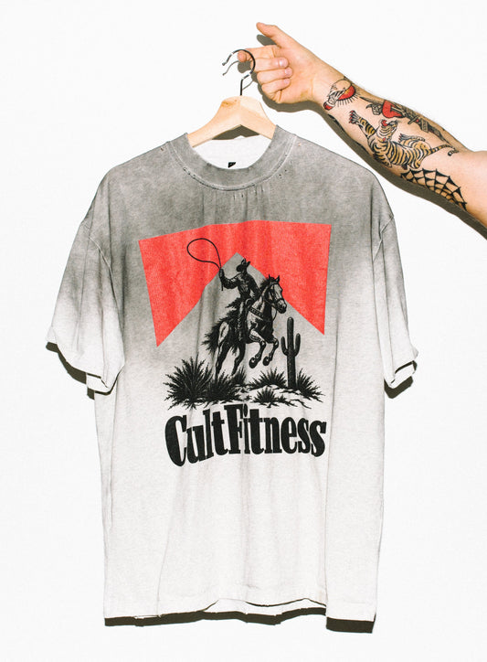 CULT MARLBORO MAN- Unisex Vintage Washed Frayed T-Shirt