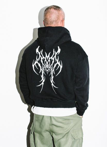 CULT HARDCORE Unisex Mineral Wash Distressed Hoodie from Cult Fitness Collective