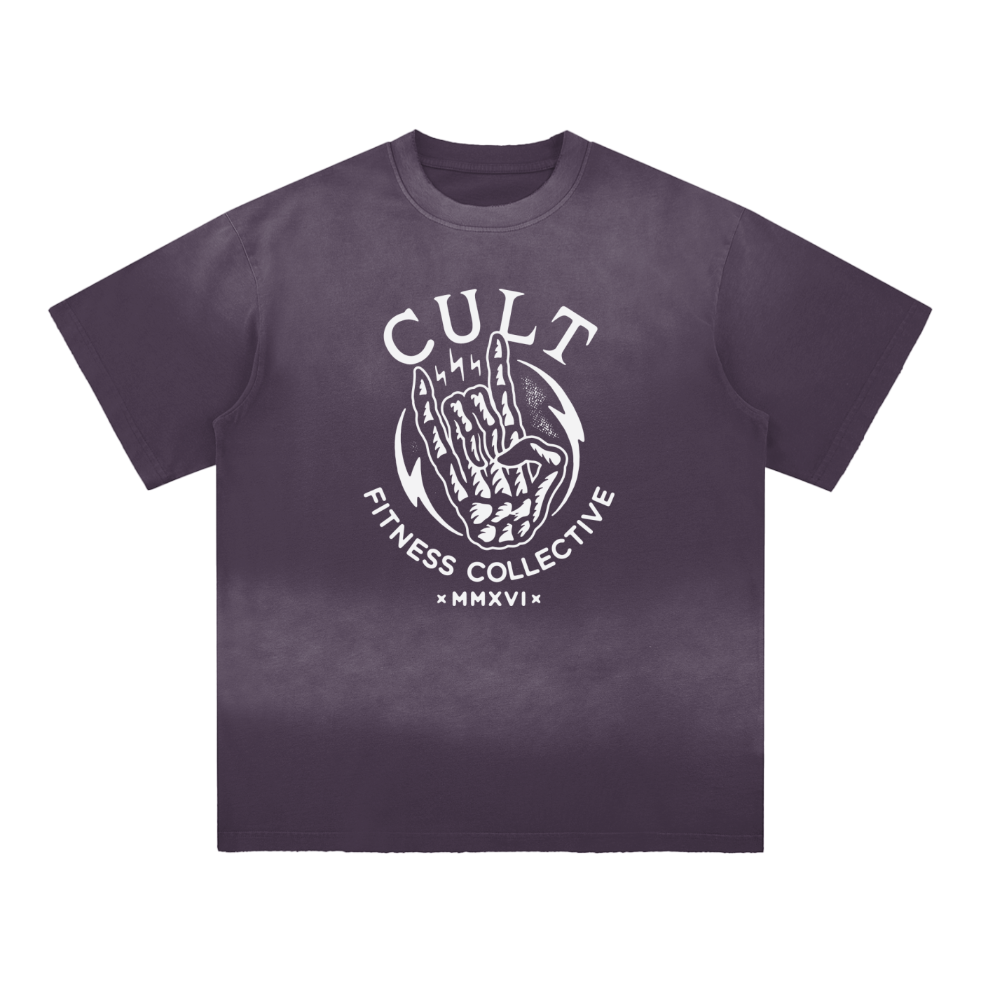 CULT ROCK ON- Sun Fade Hand-Frayed Cotton T-Shirt
