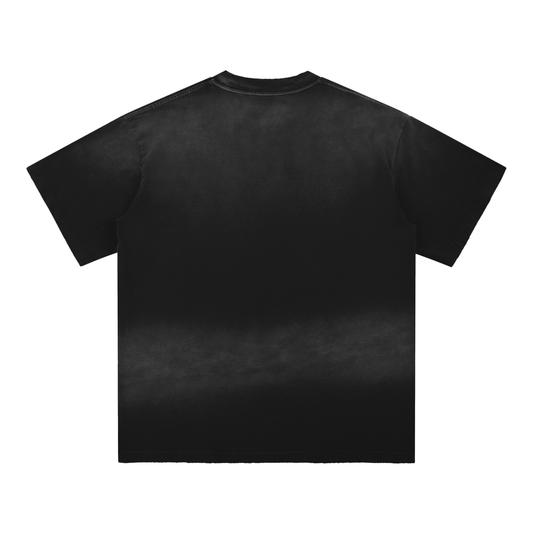 CULT ROCK ON- Sun Fade Hand-Frayed Cotton T-Shirt