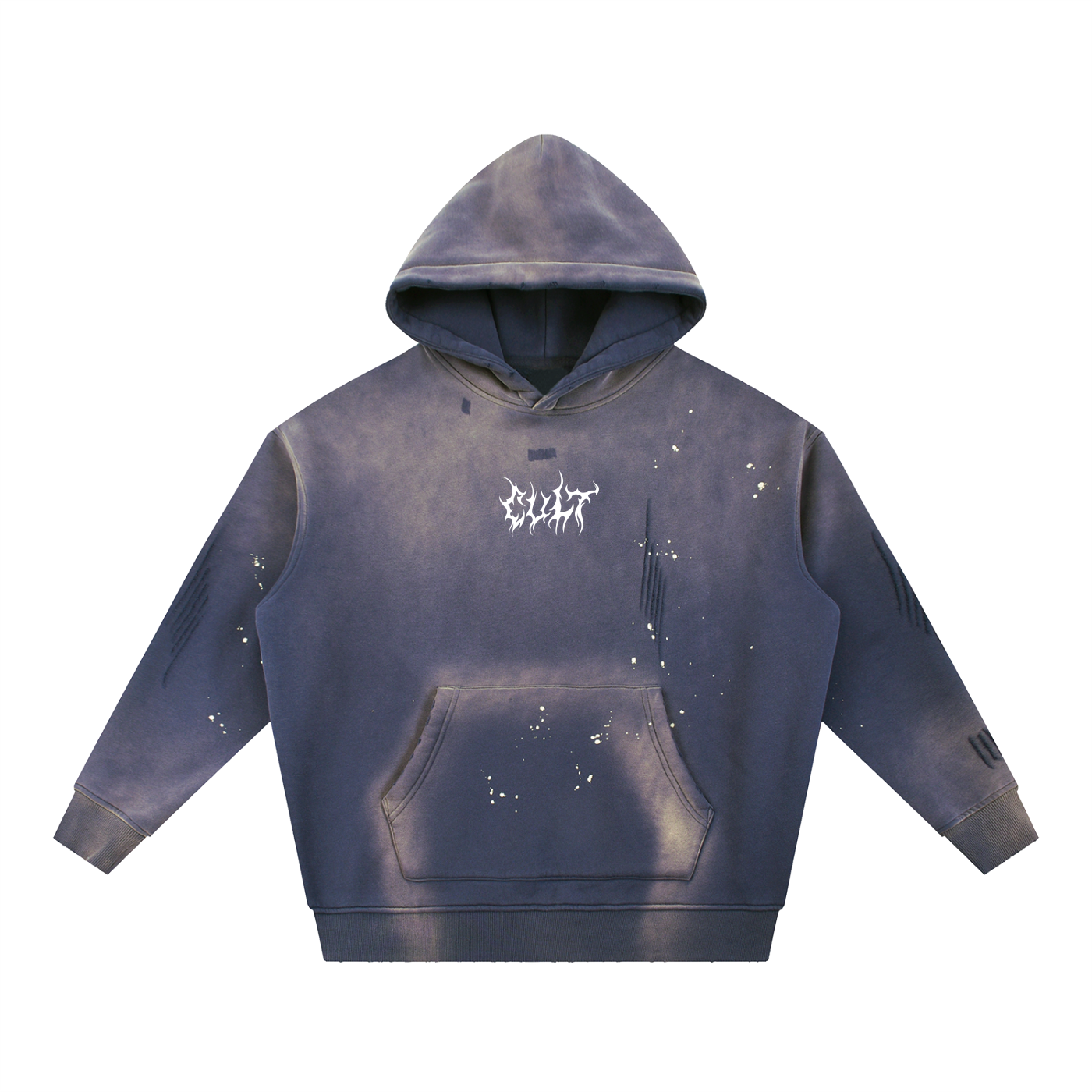 CULT HARDCORE- Unisex, Vintage Washed Frated Hoodie