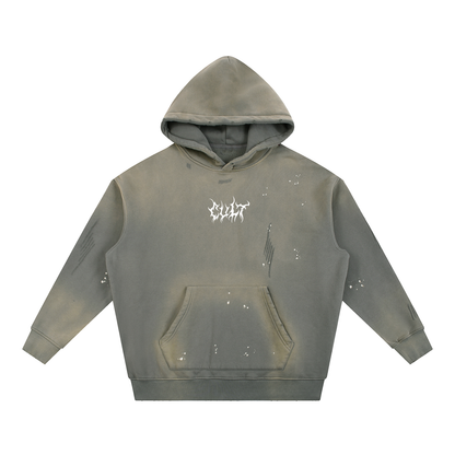 CULT HARDCORE- Unisex, Vintage Washed Frated Hoodie