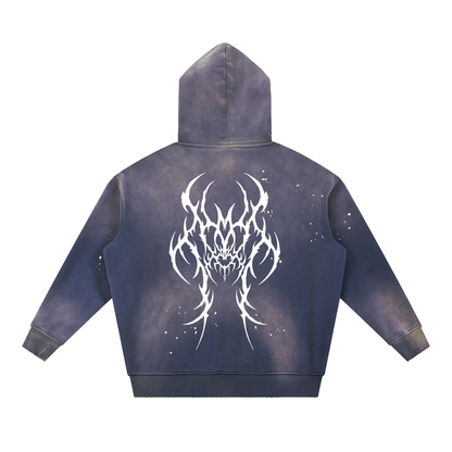 CULT HARDCORE- Unisex, Vintage Washed Frated Hoodie
