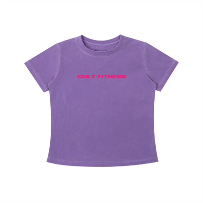 WOMEN'S CULT RUN CLUB- Vintage Wash Slim Fit T-shirt