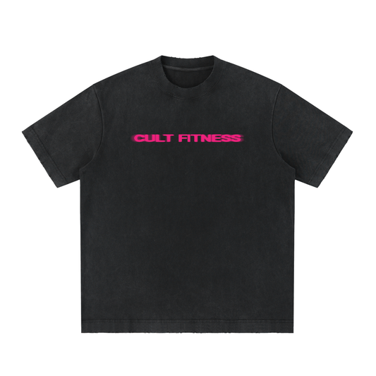 CULT LIFT CLUB- Unisex, Heavyweight Vintage Washed Frayed T-Shirt