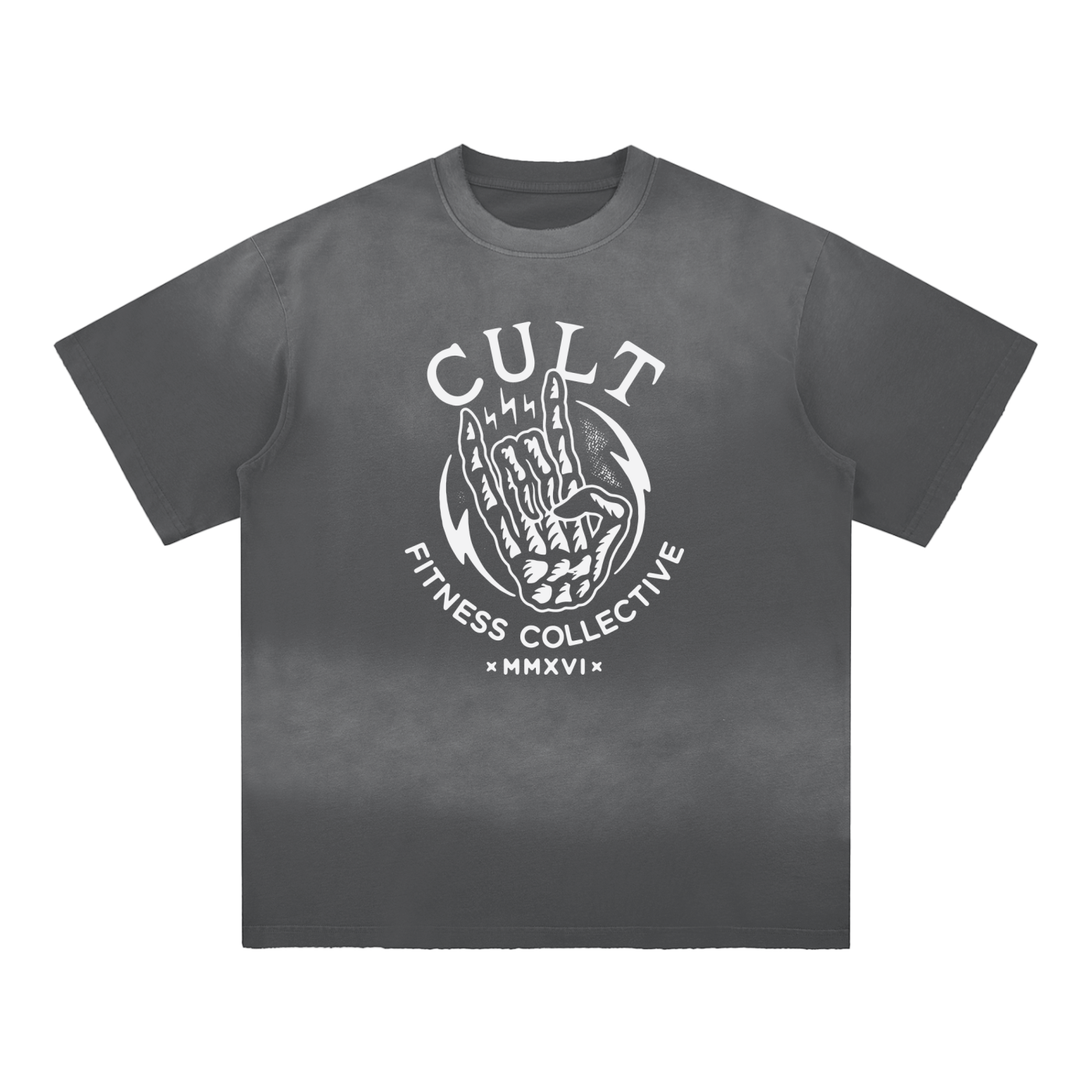 CULT ROCK ON- Sun Fade Hand-Frayed Cotton T-Shirt