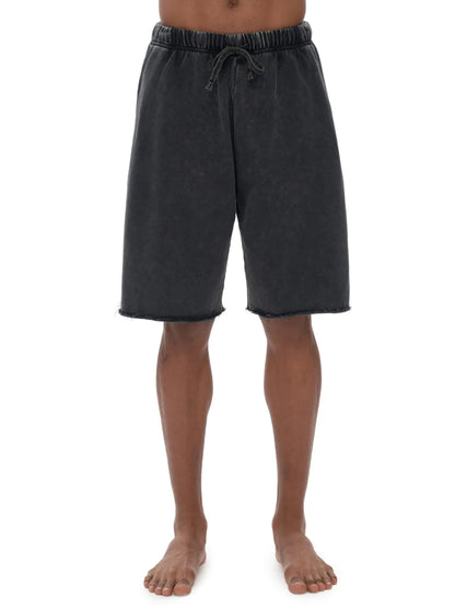 CULT HARDCORE- Men's Snow Washed Raw Hem Shorts