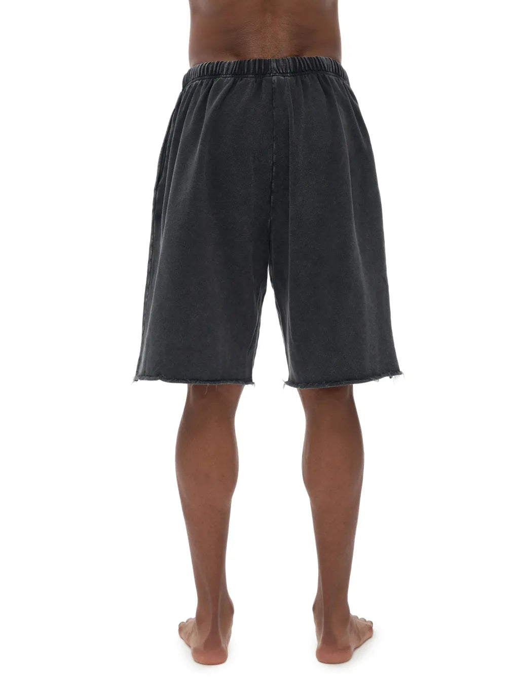 CULT HARDCORE- Men's Snow Washed Raw Hem Shorts