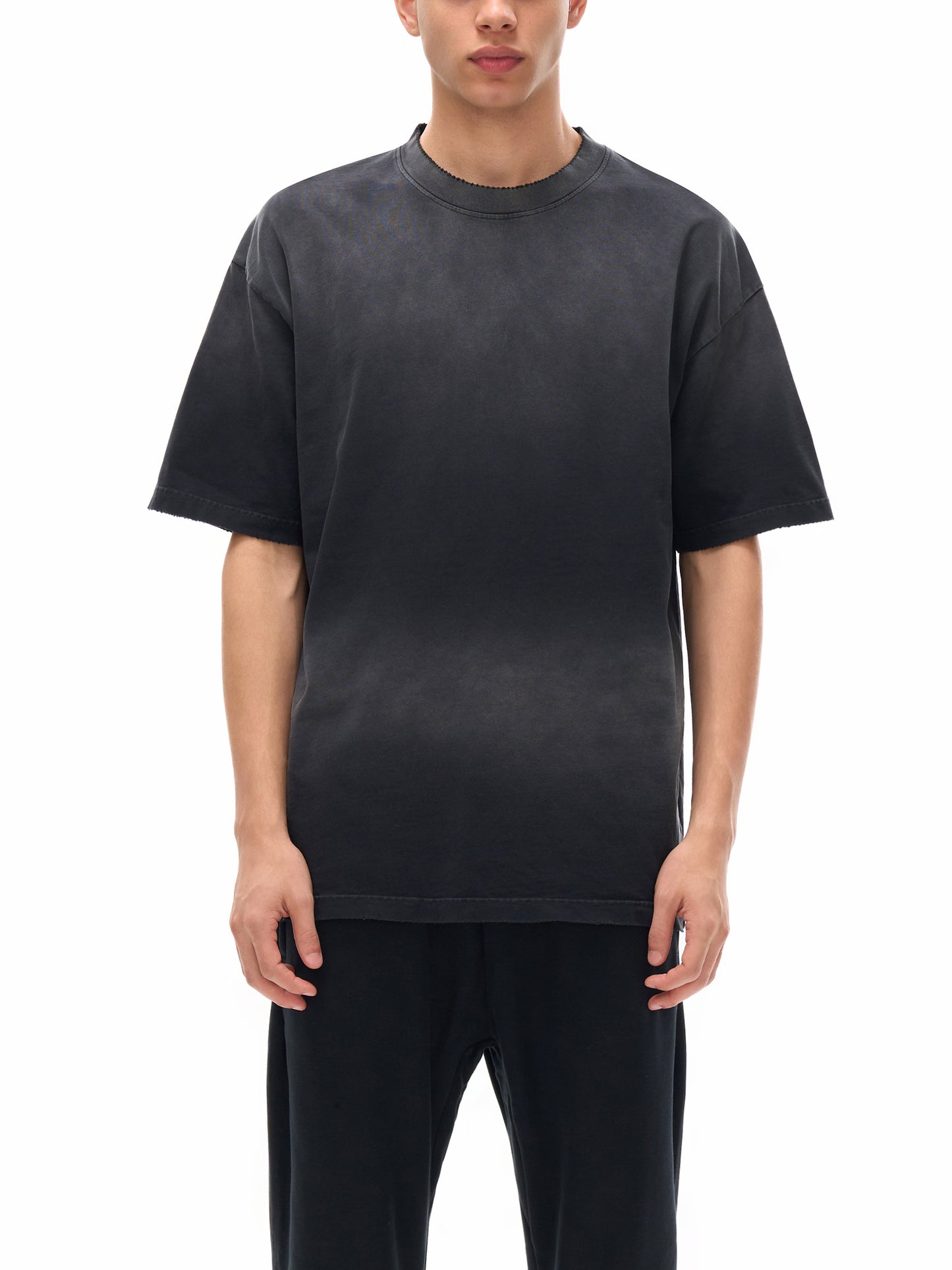 CULT ROCK ON- Sun Fade Hand-Frayed Cotton T-Shirt