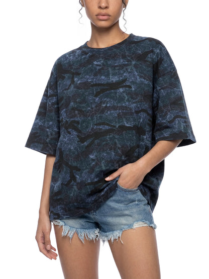 CULT LIFT CLUB- Unisex Boxy Camo Print T-Shirt