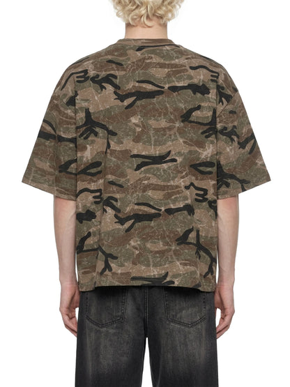 CULT LIFT CLUB- Unisex Boxy Camo Print T-Shirt