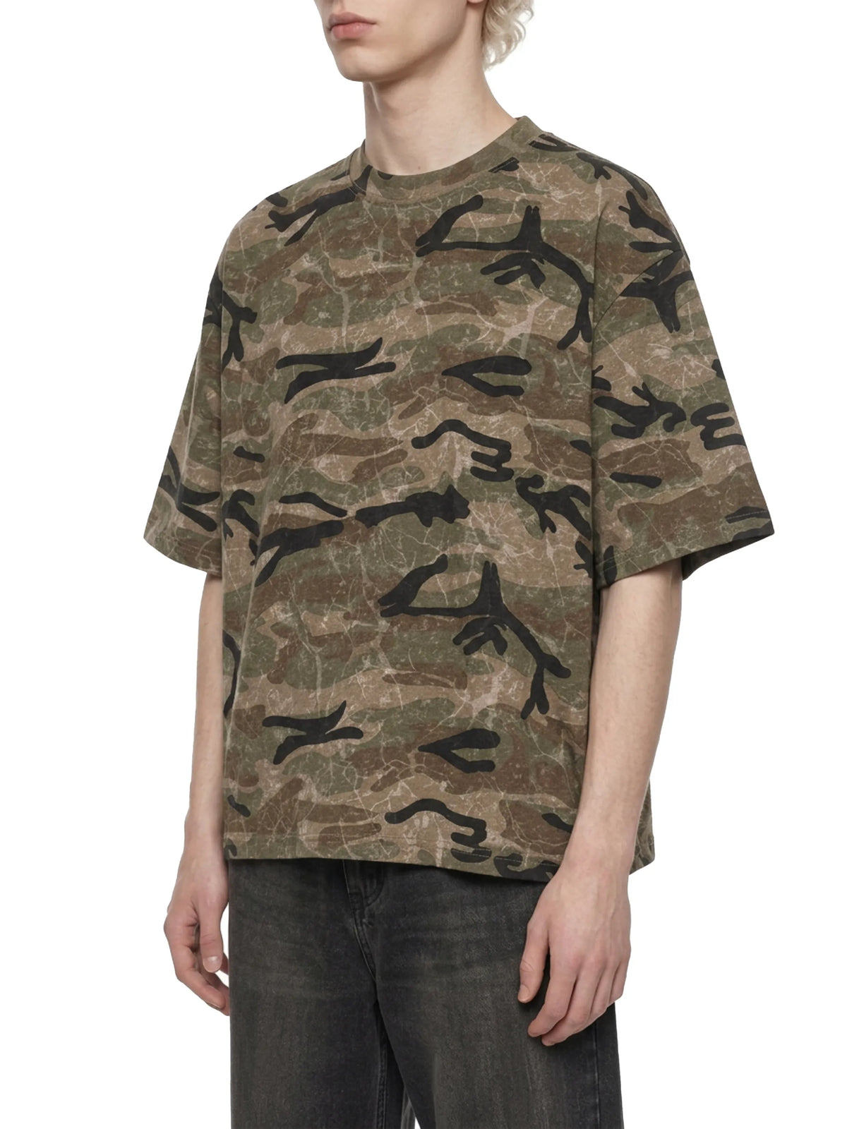 CULT LIFT CLUB- Unisex Boxy Camo Print T-Shirt
